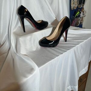 Christian Louboutin Black Patent Heels with Red Soles